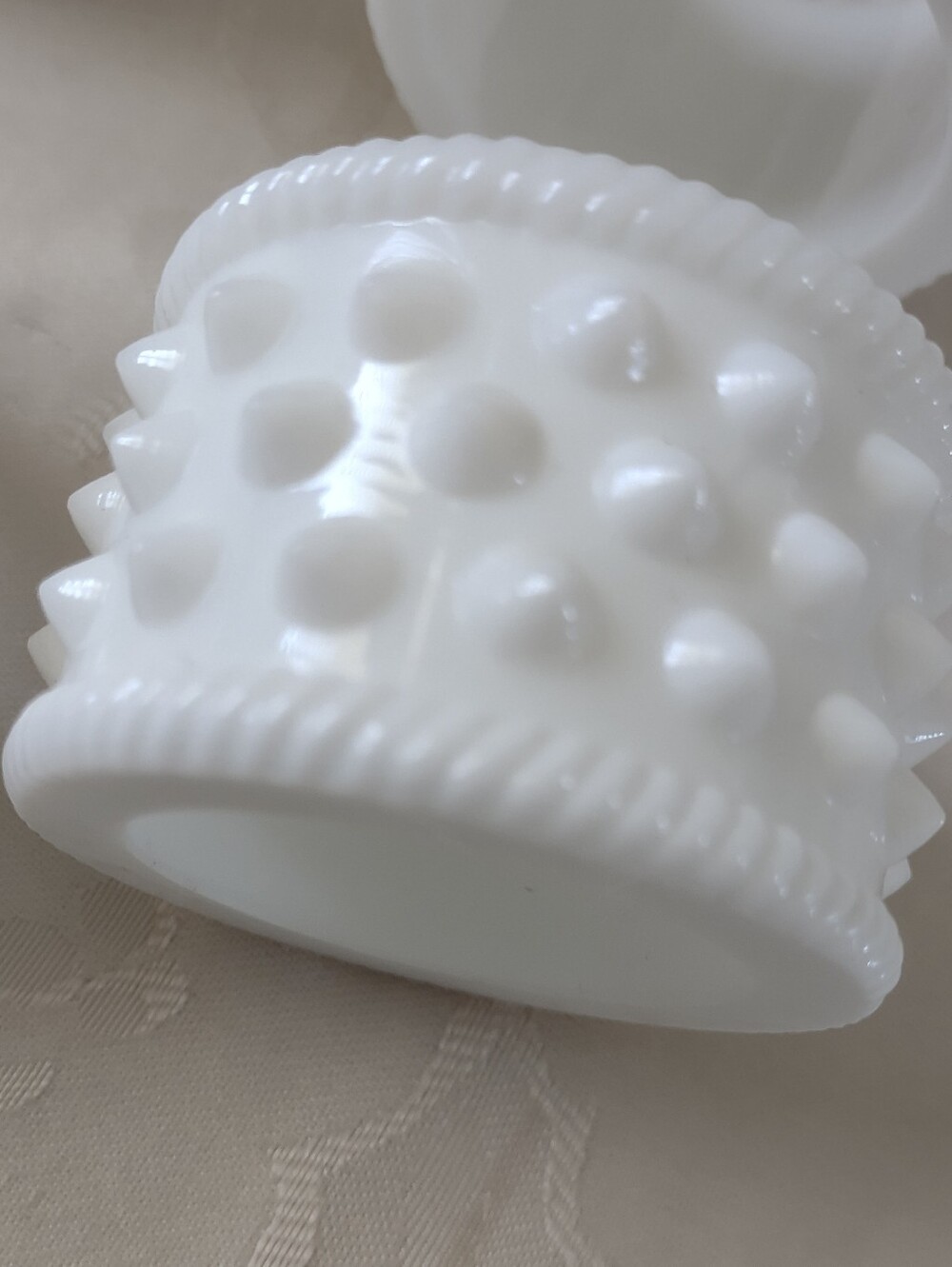 Fenton Milk Glass Napkin Ring Hobnail